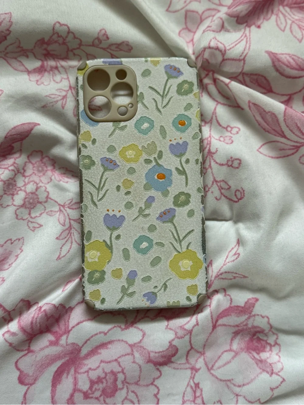 Floral Pastel Protective Phone Case - White/Multicolor